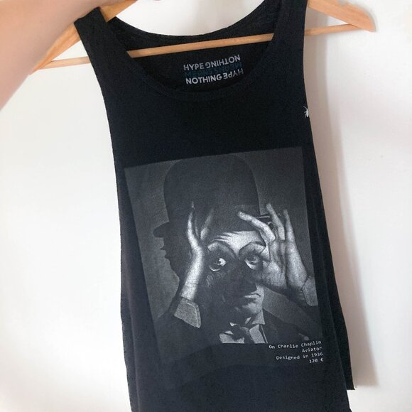 Hype Means Nothing Charlie Chaplin tank top - Picture 1 of 7
